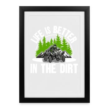 Quad VTT Tout-terrain Quad Riders - Affiche encadrée (27 × 37 cm) - noir - Devant