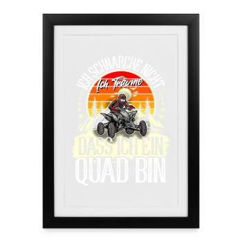 Quad ATV Offroad Quadfahrer - Gerahmtes Poster (27 × 37 cm) - Schwarz - Vorne