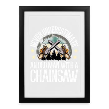 Bûcheron - Affiche encadrée (27 × 37 cm) - noir - Devant