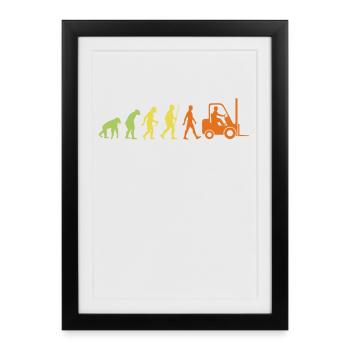 Evolution to a forklift worker - Framed poster (27 × 37 cm) - black - Front