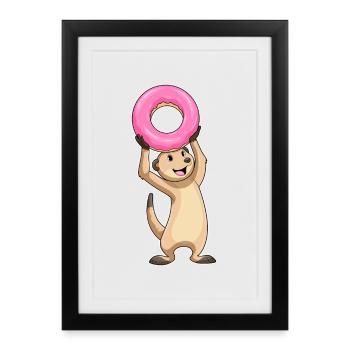 Meerkat Donut - Framed poster (27 × 37 cm) - black - Front