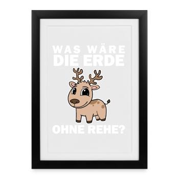 Tierschutz Tierschützer Umweltschutz Reh - Gerahmtes Poster (27 × 37 cm) - Schwarz - Vorne