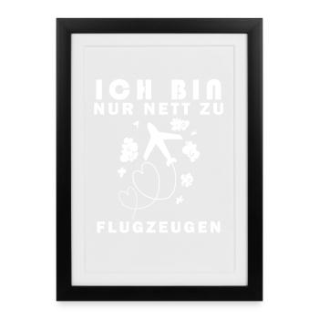 Modellflug Pilot Modellbau Flugzeug Modellbauer - Gerahmtes Poster (27 × 37 cm) - Schwarz - Vorne