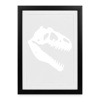 Tête de Tyrannosaure Rex - Affiche encadrée (27 × 37 cm) - noir - Devant