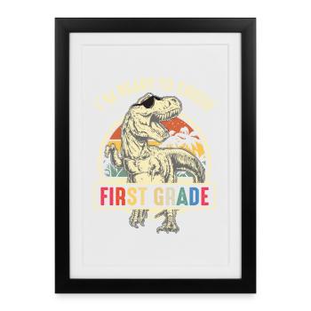 T-Rex First Friend Lively Style - Framed poster (27 × 37 cm) - black - Front