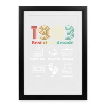 Best of the Decade 1983 - Birthday Humor - Framed poster (27 × 37 cm) - black - Front