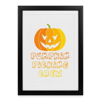 Pumpkin picking crew - Framed poster (27 × 37 cm) - black - Front