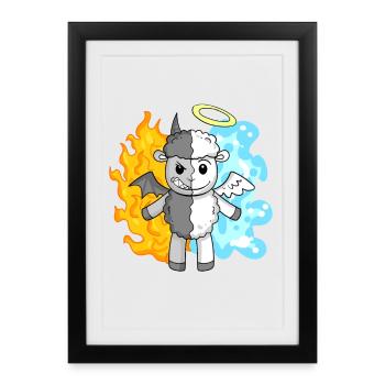 Sheep - Angels and Devils - Framed poster (27 × 37 cm) - black - Front