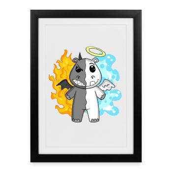 Hippopotamus - Angel and Devil - Framed poster (27 × 37 cm) - black - Front