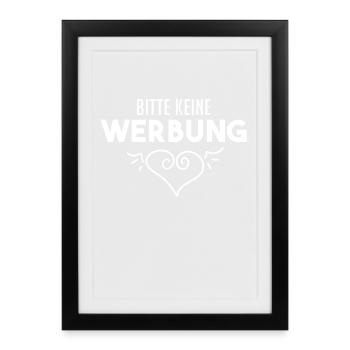 Bitte keine Werbung - Briefkasten - Gerahmtes Poster (27 × 37 cm) - Schwarz - Vorne