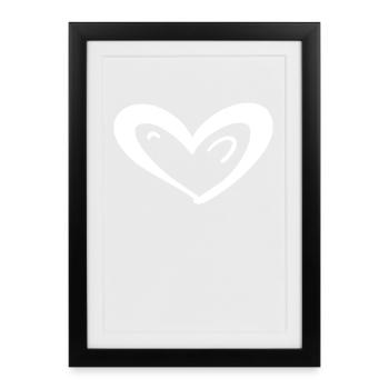Symbole du cœur Amour - Affiche encadrée (27 × 37 cm) - noir - Devant