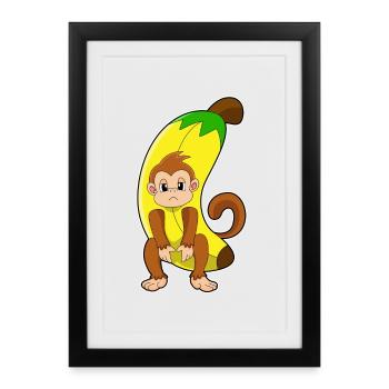 Monkey Banana - Framed poster (27 × 37 cm) - black - Front