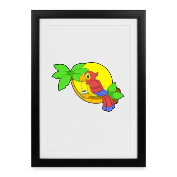 Parrot Coconut - Framed poster (27 × 37 cm) - black - Front