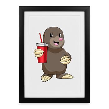 Mole cup to go - Framed poster (27 × 37 cm) - black - Front