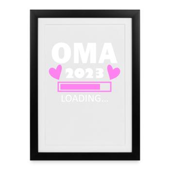 Oma 2023 - Werdende Oma 2023 - Gerahmtes Poster (27 × 37 cm) - Schwarz - Vorne