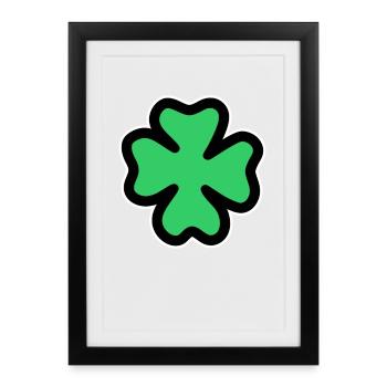 four-leaf clover - Framed poster (27 × 37 cm) - black - Front
