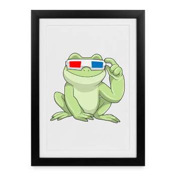 Frog Glasses - Framed poster (27 × 37 cm) - black - Front