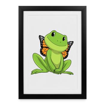 Ailes de papillon grenouille - Affiche encadrée (27 × 37 cm) - noir - Devant