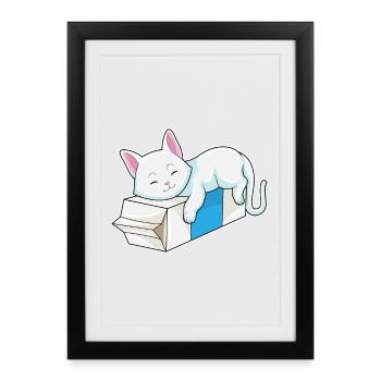 Lait pour chat - Affiche encadrée (27 × 37 cm) - noir - Devant
