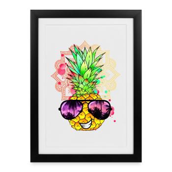 Pineapple Mandala - Framed poster (27 × 37 cm) - black - Front