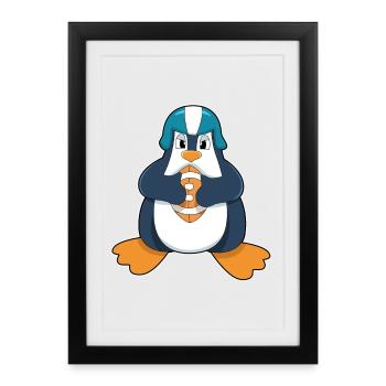 Sports de football américain des Penguins - Affiche encadrée (27 × 37 cm) - noir - Devant