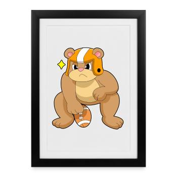 Sports de football américain des Bears - Affiche encadrée (27 × 37 cm) - noir - Devant
