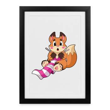 Fox Scarf - Framed poster (27 × 37 cm) - black - Front