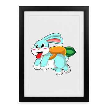 Rabbit Carrot - Framed poster (27 × 37 cm) - black - Front