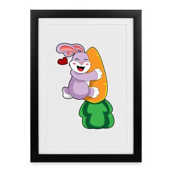 Lapin Carotte - Affiche encadrée (27 × 37 cm) - noir - Devant