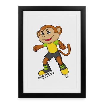Patins de patinage Monkey - Affiche encadrée (27 × 37 cm) - noir - Devant