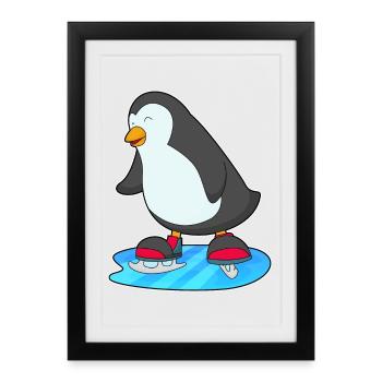 Patins de patinage Penguin - Affiche encadrée (27 × 37 cm) - noir - Devant