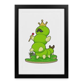 Couronne de chenille - Affiche encadrée (27 × 37 cm) - noir - Devant