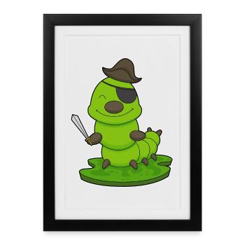 Caterpillar Pirate Sword - Framed poster (27 × 37 cm) - black - Front