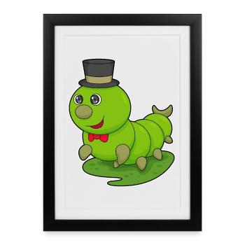 Chapeau haut-de-forme Gentleman Caterpillar - Affiche encadrée (27 × 37 cm) - noir - Devant