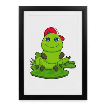École Caterpillar Student Cap - Affiche encadrée (27 × 37 cm) - noir - Devant