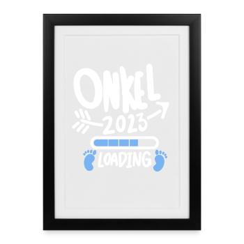 Onkel 2023 - Onkel werden - Onkel loading 2023 - Gerahmtes Poster (27 × 37 cm) - Schwarz - Vorne