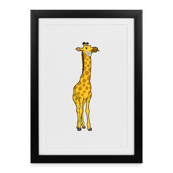 Marguerite girafe - Affiche encadrée (27 × 37 cm) - noir - Devant