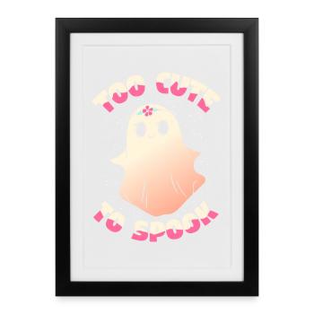To Cute To Spook Kawaii Ghost Halloween Costume - Framed poster (27 × 37 cm) - black - Front