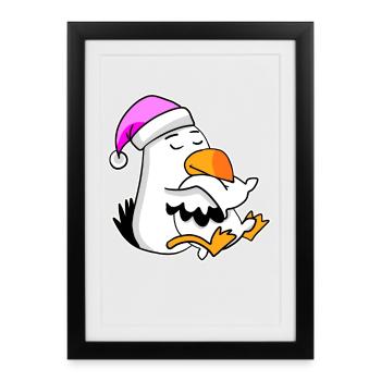 Albatros Oiseau mouette - Affiche encadrée (27 × 37 cm) - noir - Devant