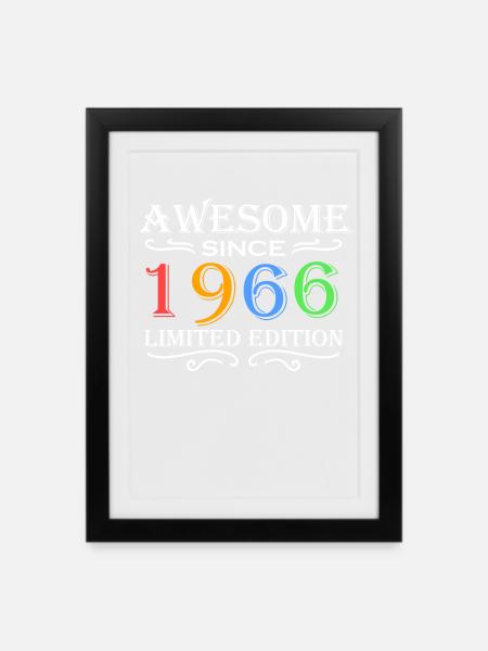 1966 - Jahrgang 1966 - Gerahmtes Poster (27 × 37 cm) - Schwarz