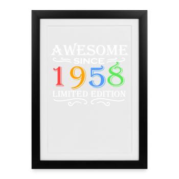 1958 - Born 1958 - Framed poster (27 × 37 cm) - black - Front