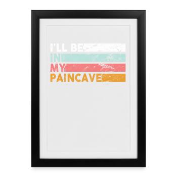 Je serai dans mon triathlon Paincave - Affiche encadrée (27 × 37 cm) - noir - Devant