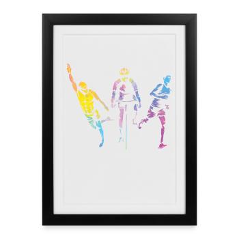 Aquarelles Femmes Triathlon - Affiche encadrée (27 × 37 cm) - noir - Devant