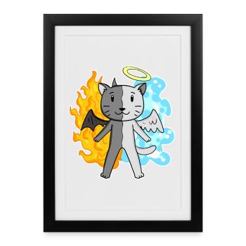 Cat Cat Breed British Shorthair - Framed poster (27 × 37 cm) - black - Front