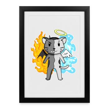 Cat cat breed Abyssinian cat - Framed poster (27 × 37 cm) - black - Front
