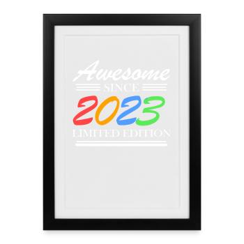2023 Bébé - Fantastique depuis 2023 - Né en 2023 - Affiche encadrée (27 × 37 cm) - noir - Devant