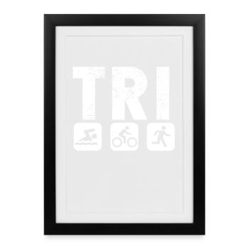 Tri Trilife Triathlon - Affiche encadrée (27 × 37 cm) - noir - Devant