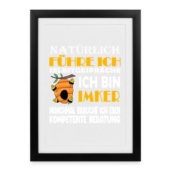 Imker Imkerei Honig Bienen - Gerahmtes Poster (27 × 37 cm) - Schwarz - Vorne