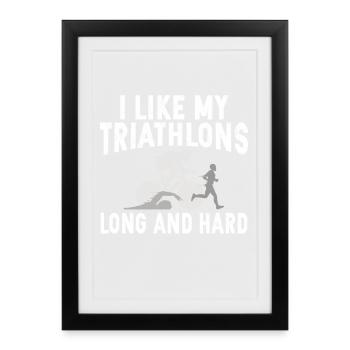 J’aime My Triathlons Long Triathlete - Affiche encadrée (27 × 37 cm) - noir - Devant