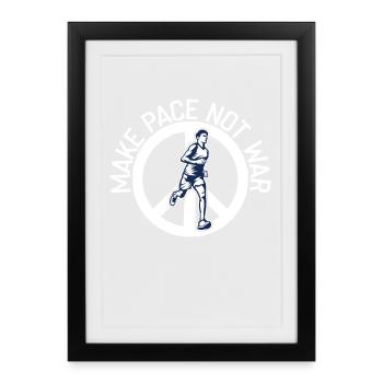 Speed up instead of war runner marathon - Framed poster (27 × 37 cm) - black - Front